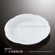 white lotus shape porcelain dinner plate